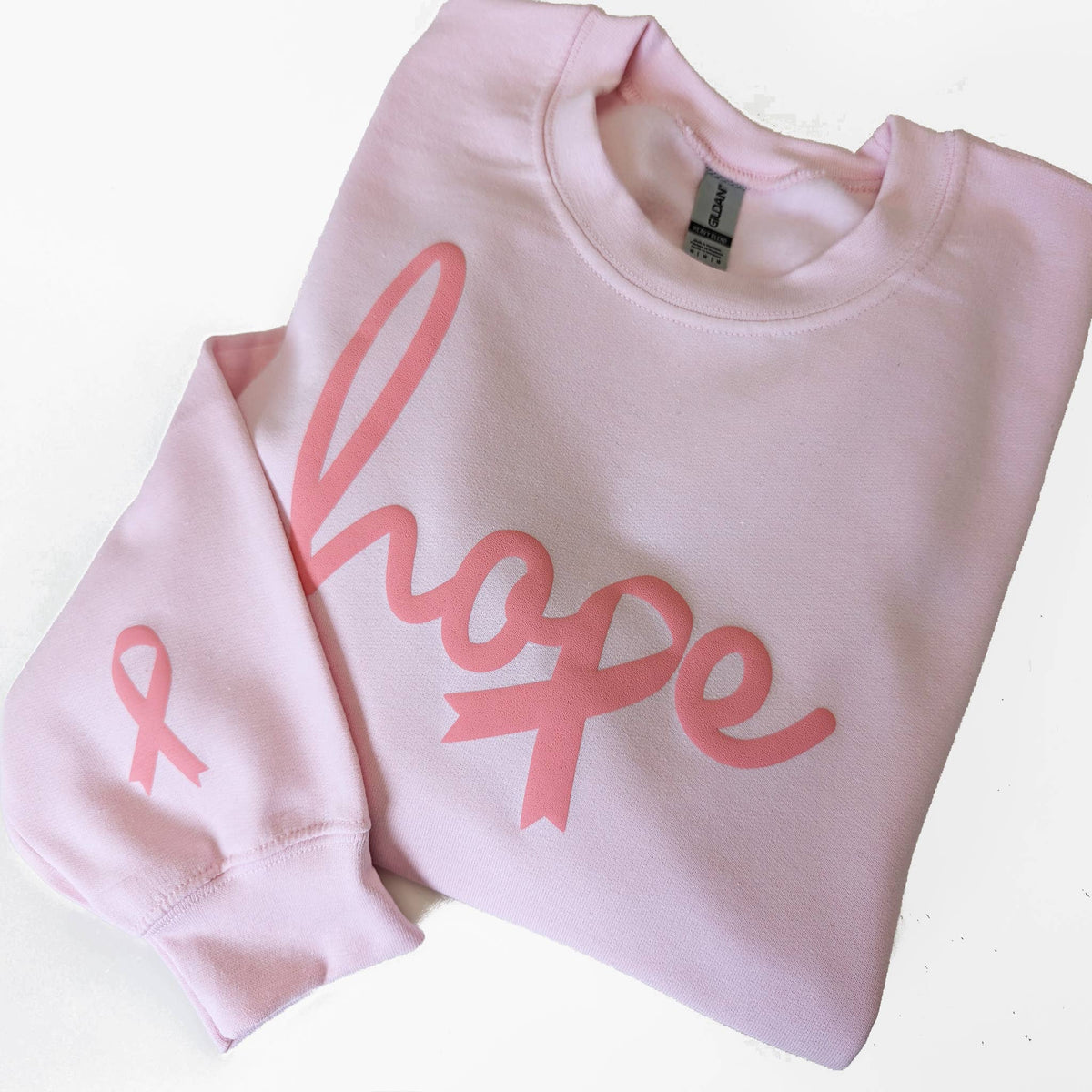 Breast Cancer Awareness Puff Print Crewneck Sweatshirt