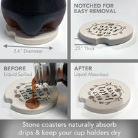 "Best Sister Ever" Absorbent Stone Car Coaster 1pk