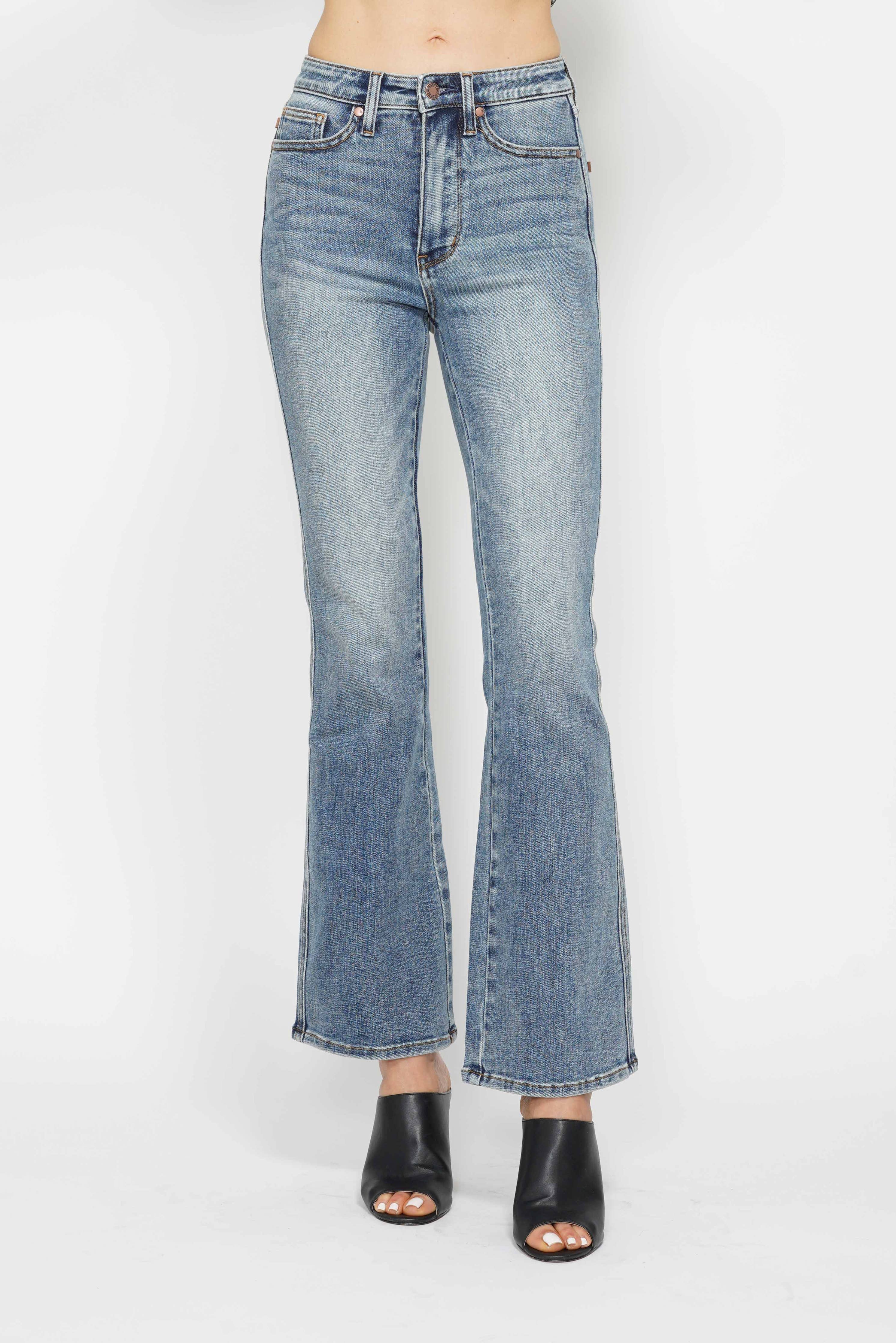 Multi Inseams Tummy Control High Waisted Bootcut Jeans by Judy Blue - Long