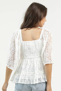 LACE TWIST FRONT BLOUSE