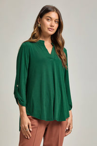 Signature Lizzy Top – Wrinkle-Free Travel Blouse with Mandarin Collar