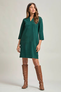 Magic Ponte A-Line Dress with Mandarin Collar – Work-Appropriate & Everyday Chic