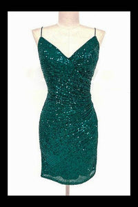 Sparkling Sequin Bodycon Mini Dress with Spaghetti Straps
