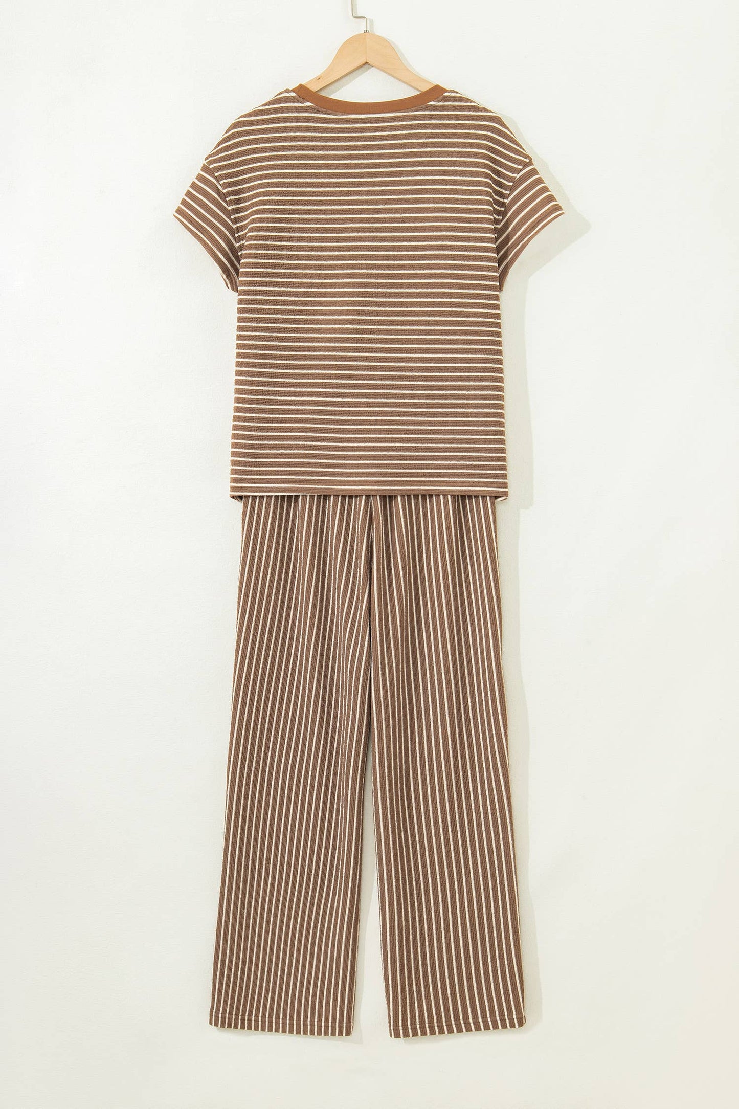 Stripe Tee and Drawstring Waist Pants Set