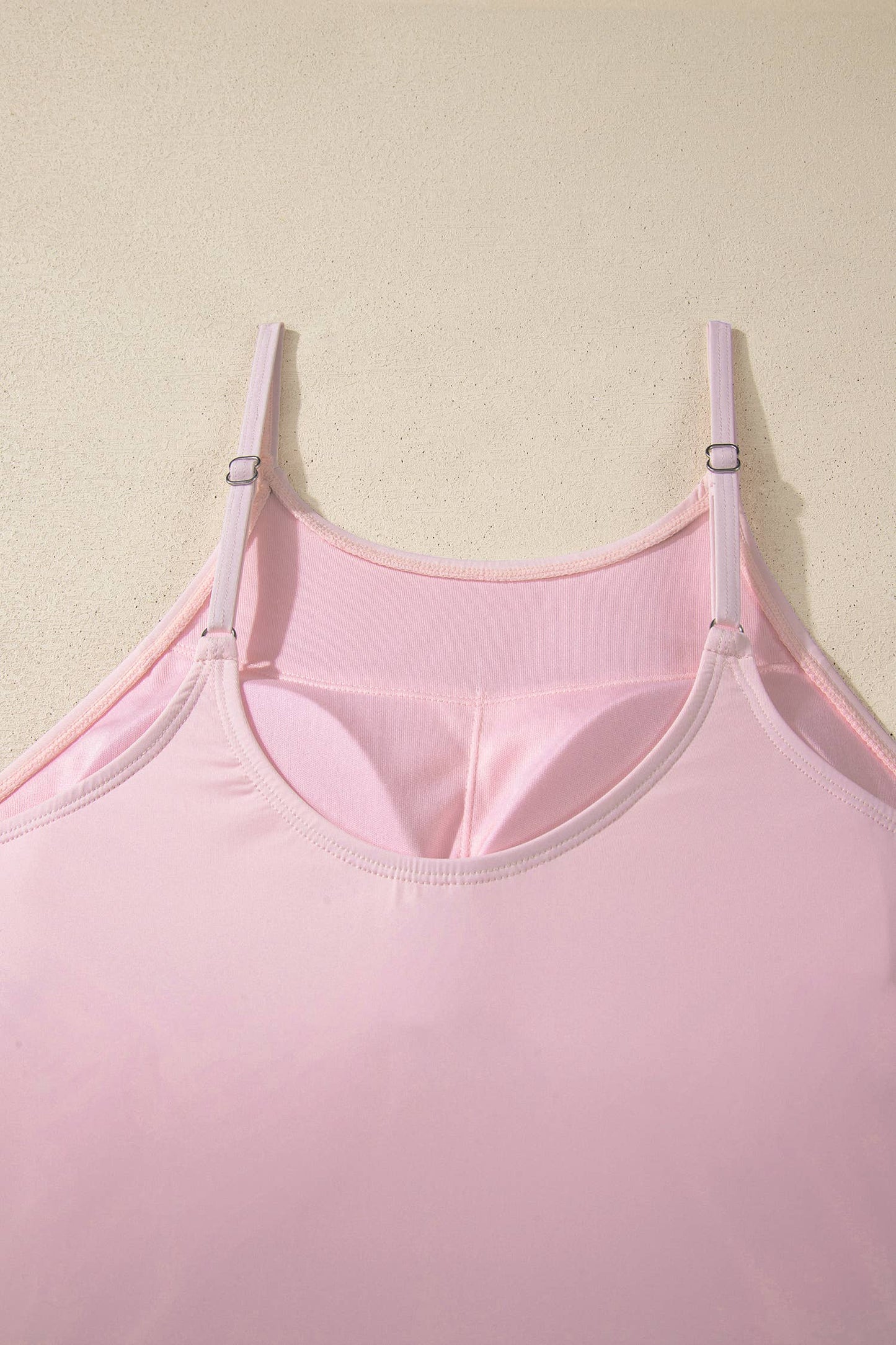 Solid Color Slim Tank Strap Dress with Athletic Shorts