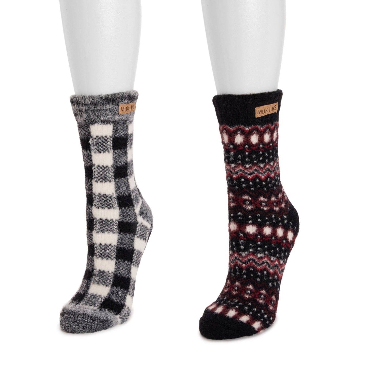 MUK LUKS® Sweater Crew Socks – 2-Pack Cozy & Stylish Warmth