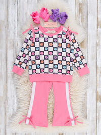 Checkered Petal Grove Ruffle Outfit