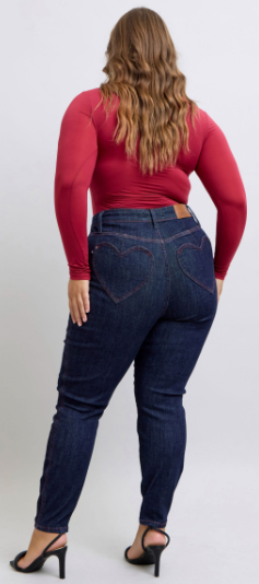 Judy Blue Heart Shaped Back Pocket Skinny - Plus Size